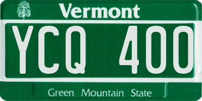 VT license plate YCQ400