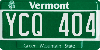 VT license plate YCQ404