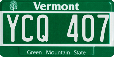 VT license plate YCQ407