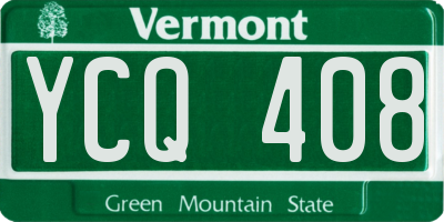 VT license plate YCQ408