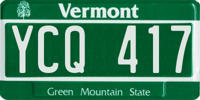 VT license plate YCQ417
