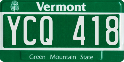 VT license plate YCQ418