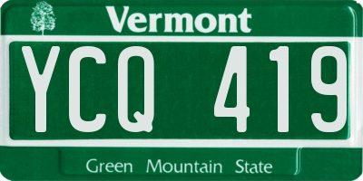 VT license plate YCQ419