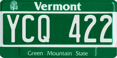VT license plate YCQ422