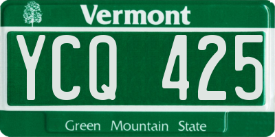 VT license plate YCQ425