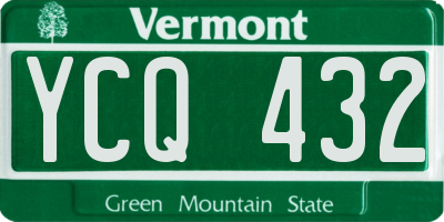 VT license plate YCQ432