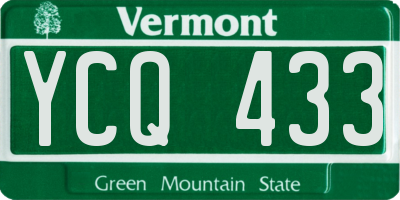 VT license plate YCQ433