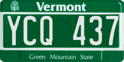 VT license plate YCQ437