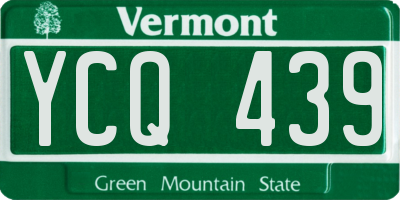 VT license plate YCQ439