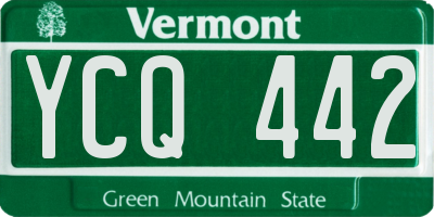 VT license plate YCQ442