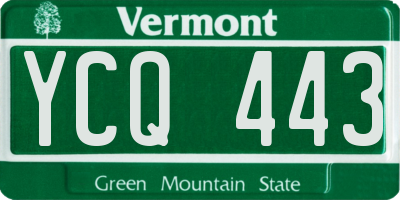 VT license plate YCQ443