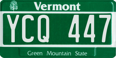 VT license plate YCQ447