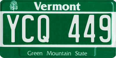 VT license plate YCQ449