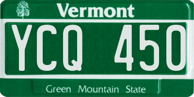 VT license plate YCQ450