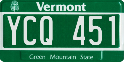 VT license plate YCQ451