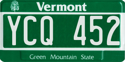 VT license plate YCQ452