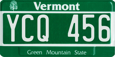 VT license plate YCQ456