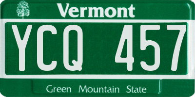 VT license plate YCQ457