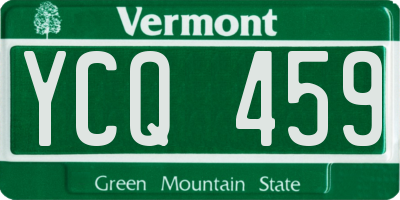 VT license plate YCQ459