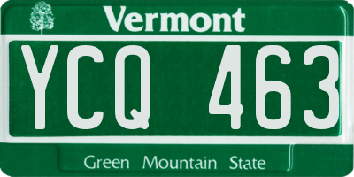VT license plate YCQ463