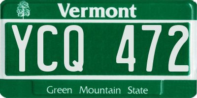 VT license plate YCQ472