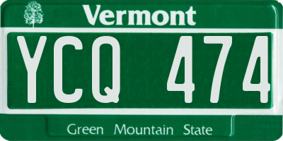 VT license plate YCQ474