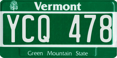 VT license plate YCQ478