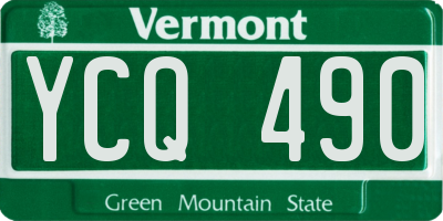 VT license plate YCQ490
