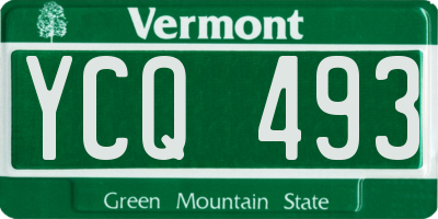 VT license plate YCQ493