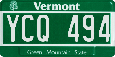 VT license plate YCQ494