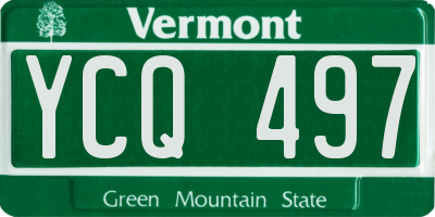 VT license plate YCQ497