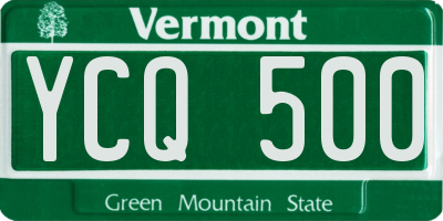 VT license plate YCQ500