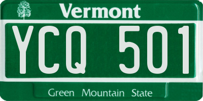 VT license plate YCQ501