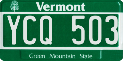 VT license plate YCQ503