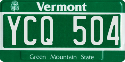 VT license plate YCQ504