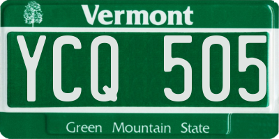 VT license plate YCQ505