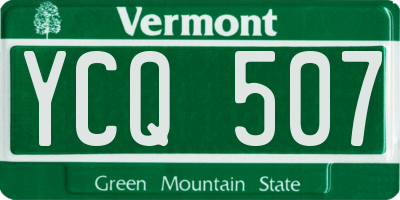 VT license plate YCQ507