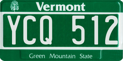 VT license plate YCQ512