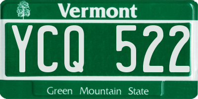 VT license plate YCQ522