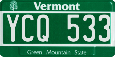 VT license plate YCQ533