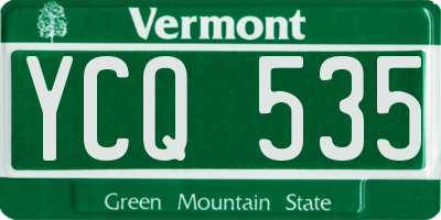 VT license plate YCQ535