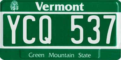 VT license plate YCQ537