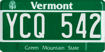 VT license plate YCQ542