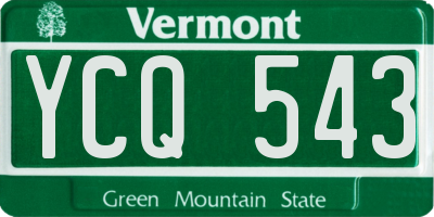 VT license plate YCQ543