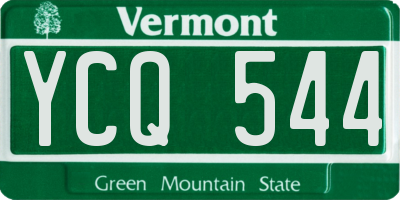 VT license plate YCQ544
