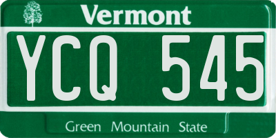 VT license plate YCQ545