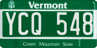 VT license plate YCQ548