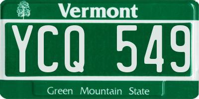 VT license plate YCQ549