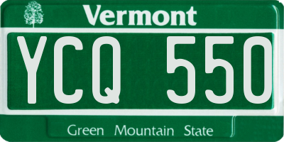 VT license plate YCQ550