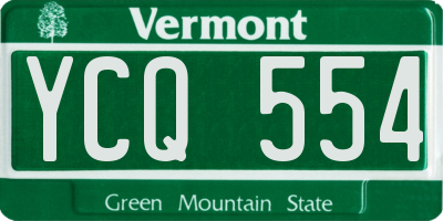 VT license plate YCQ554